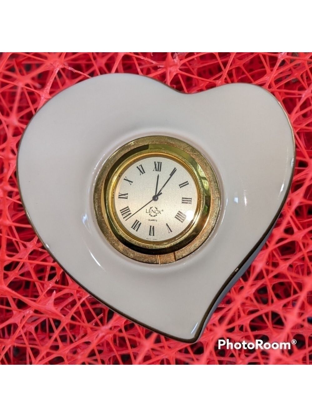 Lenox heart clock EUC Vintage